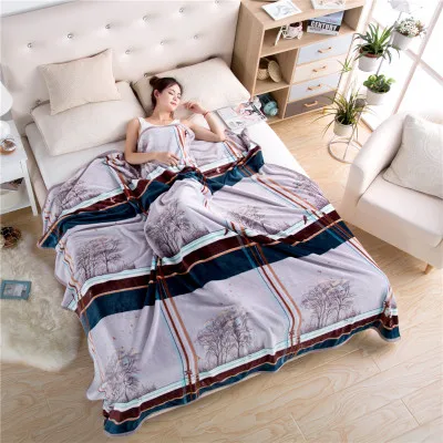 

Star Plaid Printing Modern Soft Brown/Grey/Blue Solid Color Flannel Blanket Home/Bed/sofa 120x200/150x200/200x230cm