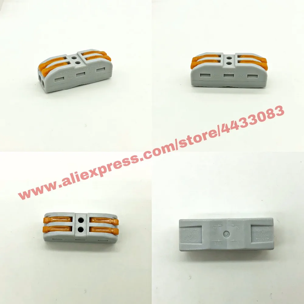 (12 шт./кор.) mini Быстрая соединитель wago 222-412D/PCT-212 Универсальный Компактный провод подключения Разъем 2 контактный Дирижер клеммный блок