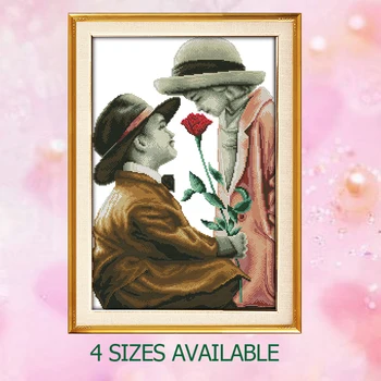 

JoySunday crossstitch kit Innocence rose hat kids baby room embroidery DMC14CT11CT cotton needlework livingroom home painting