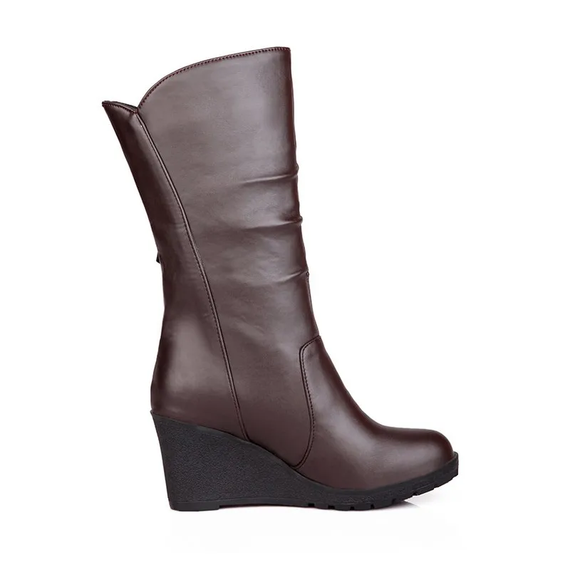 Новые женские зимние ботинки размера плюс с круглым носком на молнии Chaussures Femme