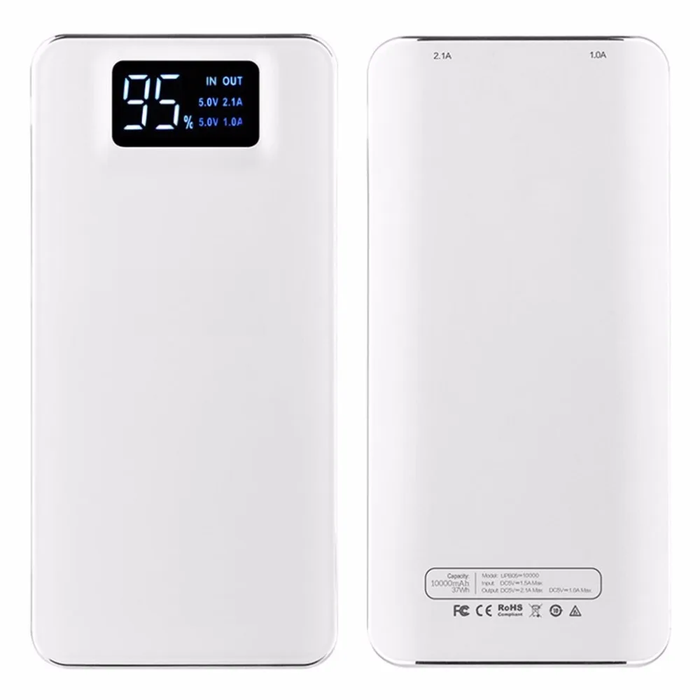 10000mAh Dual USB Power Bank Portable Charger External Li-polymer Battery Power Bank For iPhone Xiaomi Mobile Phone Powerbank