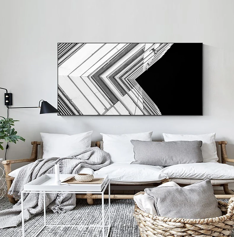 Современный промышленный стиль постер принт черный n Белый Геометрический город холст картина большая настенная художественная картина для гостиной стол