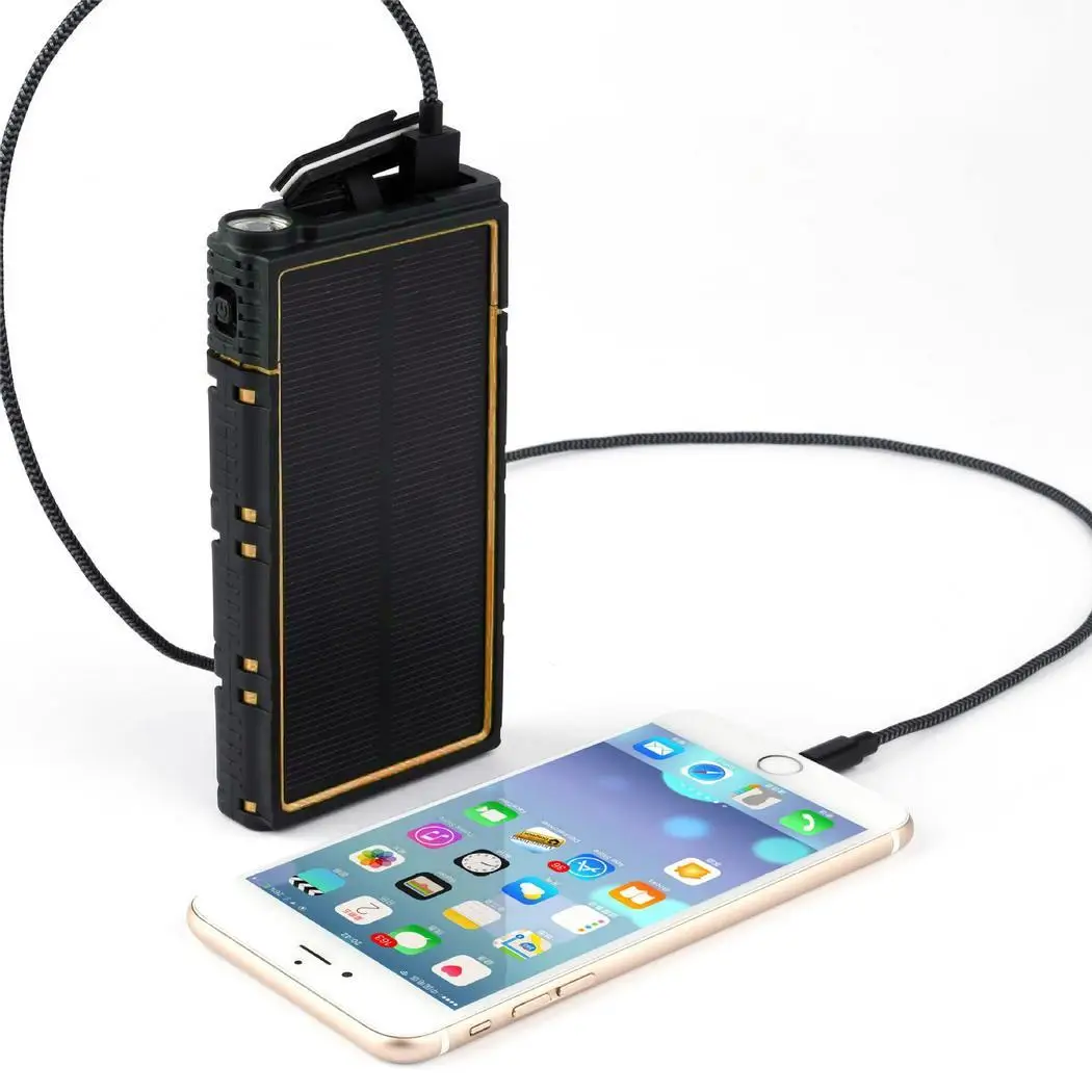 

Outdoor Explorers Portable Solar Power Bank 20000mAh External Battery Waterproof Anti-fall LED Strong Light Mobile Power Bank