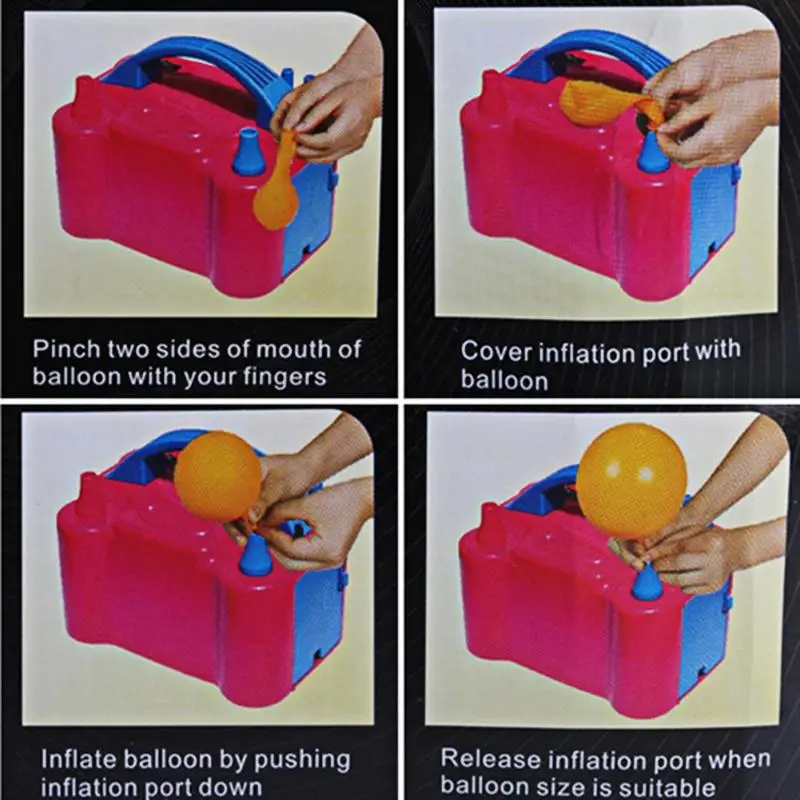 Портативный высокого напряжения электрический воздушный шар надувной насос двойное отверстие сопла воздушный компрессор надувные шарики насос воздуходувка