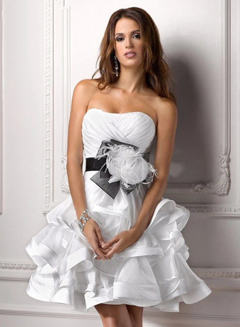 2019 Fashion Graceful Sexy Sweetheart Knee Length Organza Hot Sell