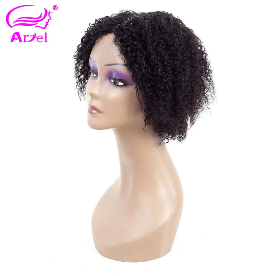 

ARIEL Jerry Curly Human Hair Wigs For Women Black Malaysian 100% Human Hair Wig #1B 130 Density Non Remy H.ORAR Machine Wigs