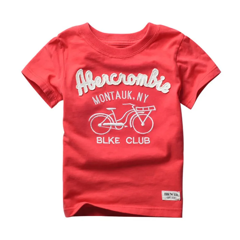 

T shirt for boys summer clothes Kids clothing for boy Children cotton short sleeve t-shirt with bicycle pattern free shipping