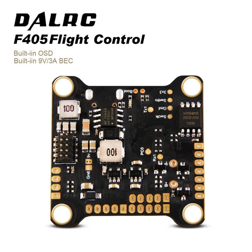 DALRC F405 F4 полета Управление; MPU6000 гироскопа со встроенным серверный компьютером с экранным меню 9 V/3A BEC F4 полета Управление для FPV Фристайл гоночного дрона квадрокоптера RC