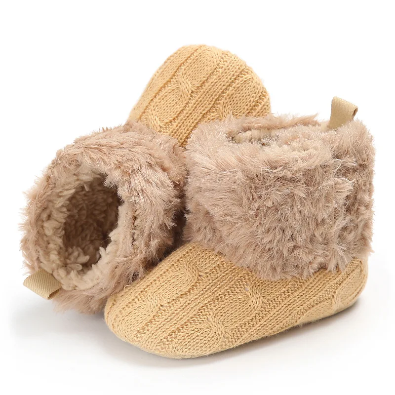 Теплые милые зимние сапоги для маленьких девочек; зимние сапоги на меху для малышей; модная детская обувь; Размеры 0-12 м; BS071