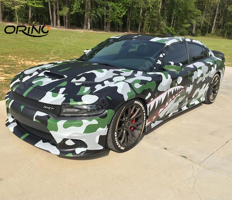 Military Green black white Camouflage Vinyl For Car Wrap DIY Styling