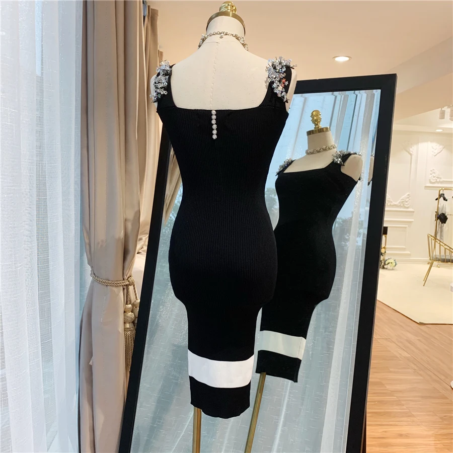 HIGH STREET 2020 дизайнерское подиумное Платье женское трикотажное платье на тонких
