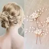 Wedding Bridal Pearl Flower Crystal Hair Pin Bridesmaids Clip Side Comb