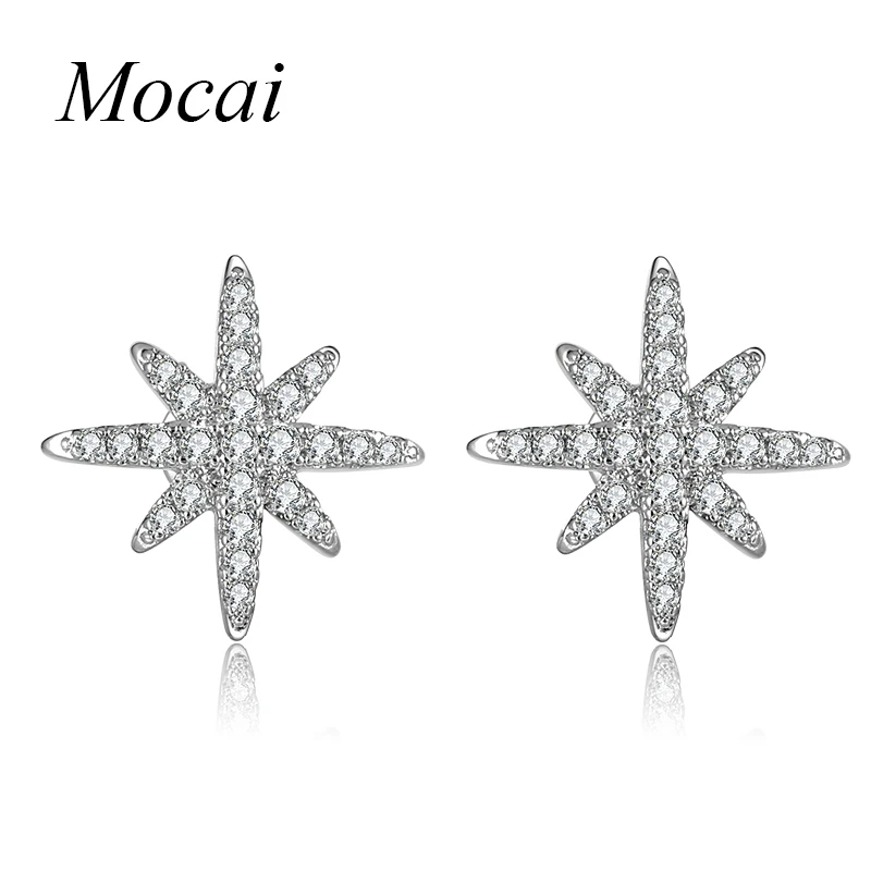 

Europe fashion Star Earrings Famous Brand Micro Pave Setting Cubic Zirconia Simple David Star Earring Jewelry For Lady ZK45