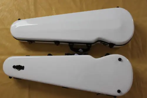 4/4 size white color Violin glass fiber steel case violin case or box