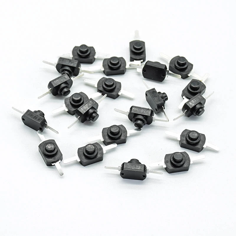 10pcs 1a 30v Dc 2a 250v White/black Latching On Off Mini Torch Push ...