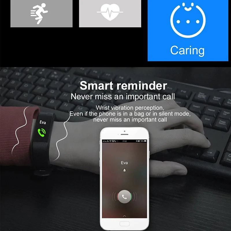 Смарт-Браслет USB Bluetooth фитнес-трекер цветной экран монитор сердечного ритма умный Браслет спортивный звонок массажный браслет