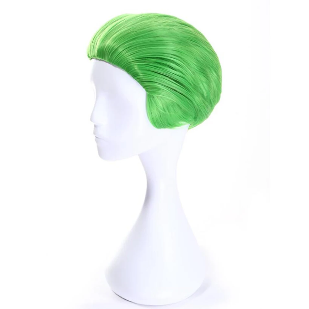 

Soowee Short Straight Synthetic Hair Wig High Temperature Heat Resistance Fiber Hair Party Hair Green Cosplay Wigs for Men