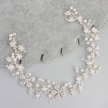 Dower me Shine Silver Color Bridal Headband Hair Jewelry Rhinestone Wedding Tiara Hair Accessories J817