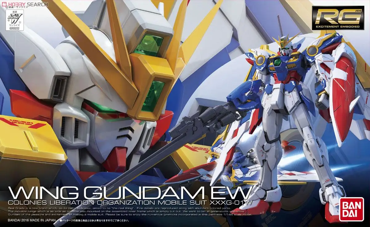 Bandai Gundam 03222 RG 1/144 WING Gundam EW KA мобильный костюм Сборная модель наборы фигурки пластмассовые игрушечные модели