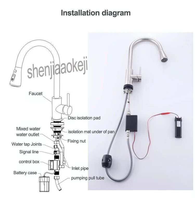 Вытащить Сенсор Кухня кран Нержавеющая сталь чувствительный сенсорный Управление смеситель для Кухня Touch Сенсор Кухня смесителя