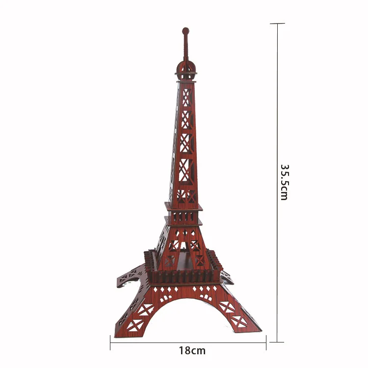 Всемирно известные модели зданий Деревянные 3D стереоскопические строительные головоломки DIY Эйфелева башня де дьепп отель ручной работы Souptoys подарки - Цвет: R-8083