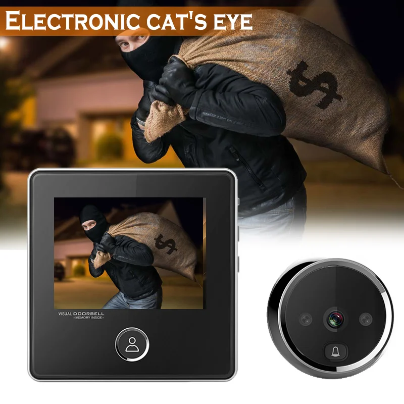 

LCD Digital Viewer 120 Degree Door Eye Doorbell HD IR Camera Night Vision Photo Taking LCC
