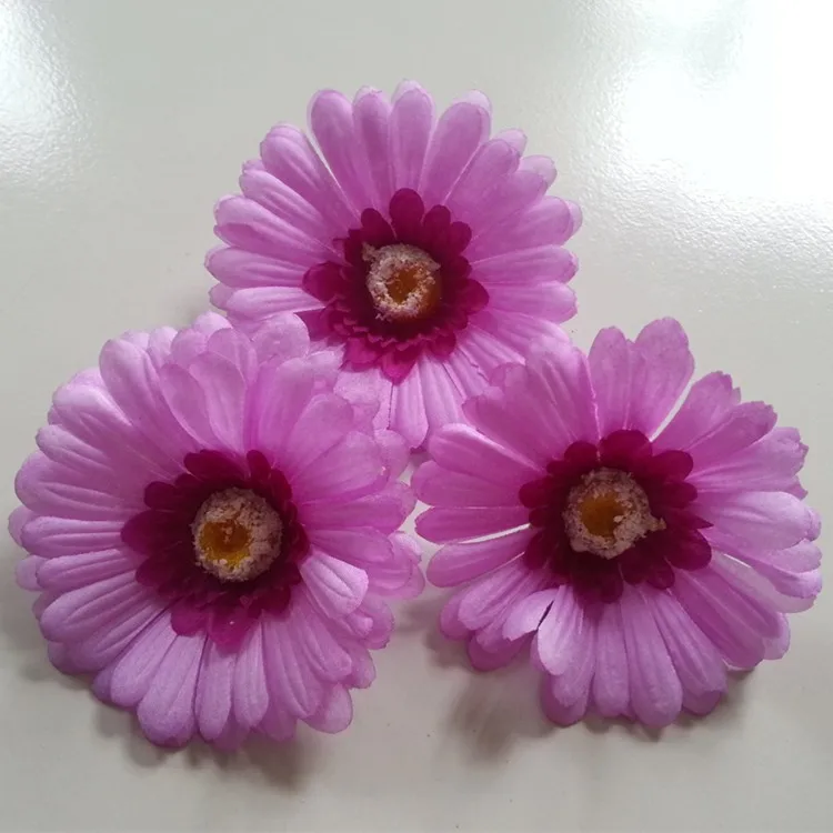 AKORD Artificial Gerbera Daisy Flowers Heads for Diy Wedding Party Pink 