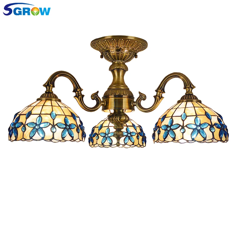 

SGROW European Restaurant Chandelier Modern Shell Light Fixture for Bedroom Living Room Dinning Room Hanging Lamp with E27 Bulb