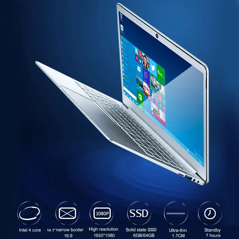 

Computer Working 1920*1080 FHD Laptop PC Quad-Core Notebook Win 10