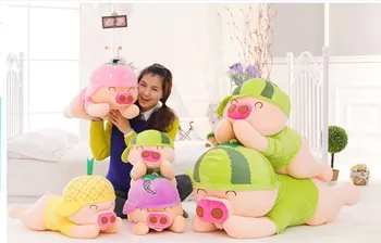 

fruits design Mcdull pig Plush toy soft pig cushion , throw pillow toy, birthday gift p9057