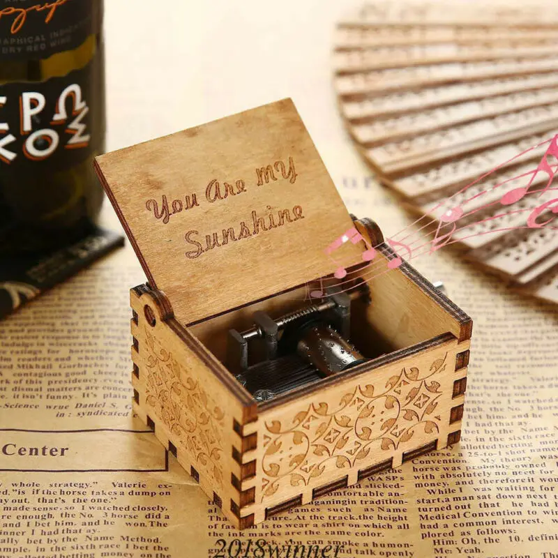 

Antique Carved Wooden Music Boxes Hand Crank Clockwork Christmas Birthday Anniversary Gifts To Lovers Creative Home Decor Crafts