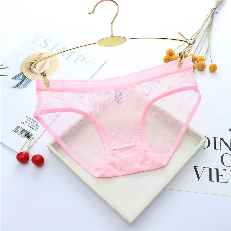Sexy Seamless Briefs Transparent Women Underwear Panties Ultra-thin Women Briefs Lace Sexy Panty Cotton Underpants Plus Size 39 (2)