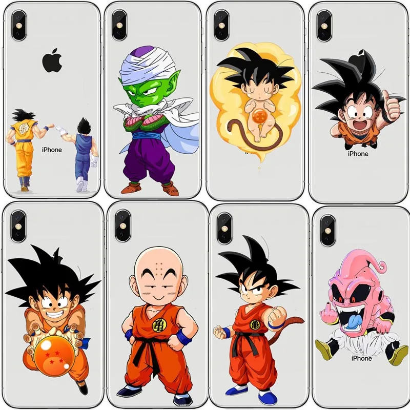 Мягкие чехлы для телефонов Dragon Ball Z iPhone XS MAX Super Saiyan Goku Dab Прозрачный чехол SE 6 6S Plus 7 8