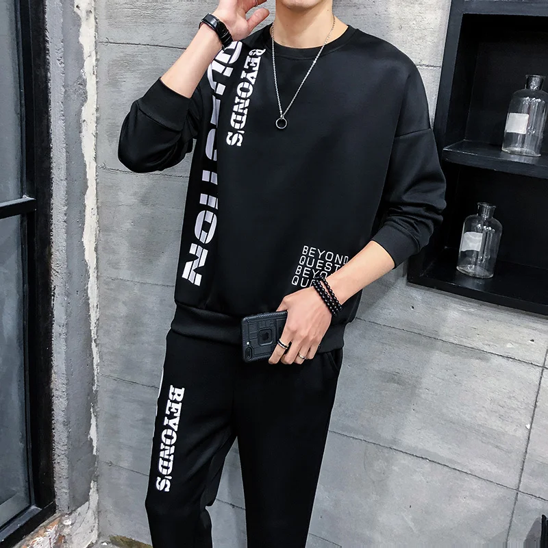 Fashion Casual Letter Printed T Shirts + Pant Ropa Hombre Sport Mens Track  Suit Set Long Sleeve Suit Autumn Tracksuit Men Sets - Men's Sets -  AliExpress