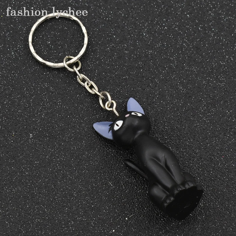 

fashion lychee Lovely Anime Sailor Moon Luna Black Cat PVC Keychain Key Ring Charms Birthday Gift For Children