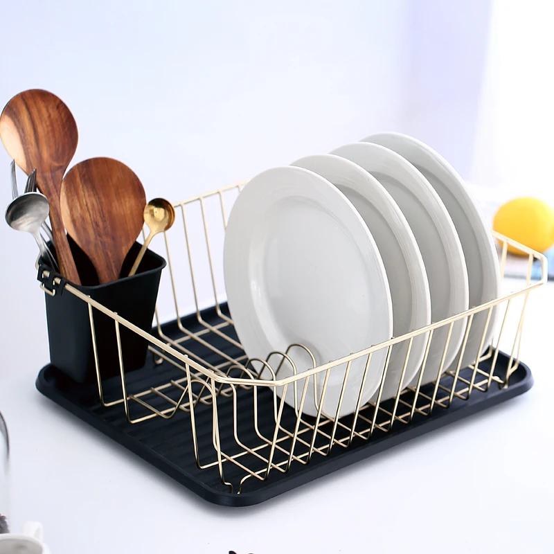 Large Kitchen Countertop Sink Dish Drying Rack With Removable