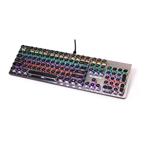 Боевая нация Механическая Подсветка игровая геймерская компьютерная клавиатура круглая кнопка синий переключатель подсветка металлическая панель - Цвет: M1 Keyboard