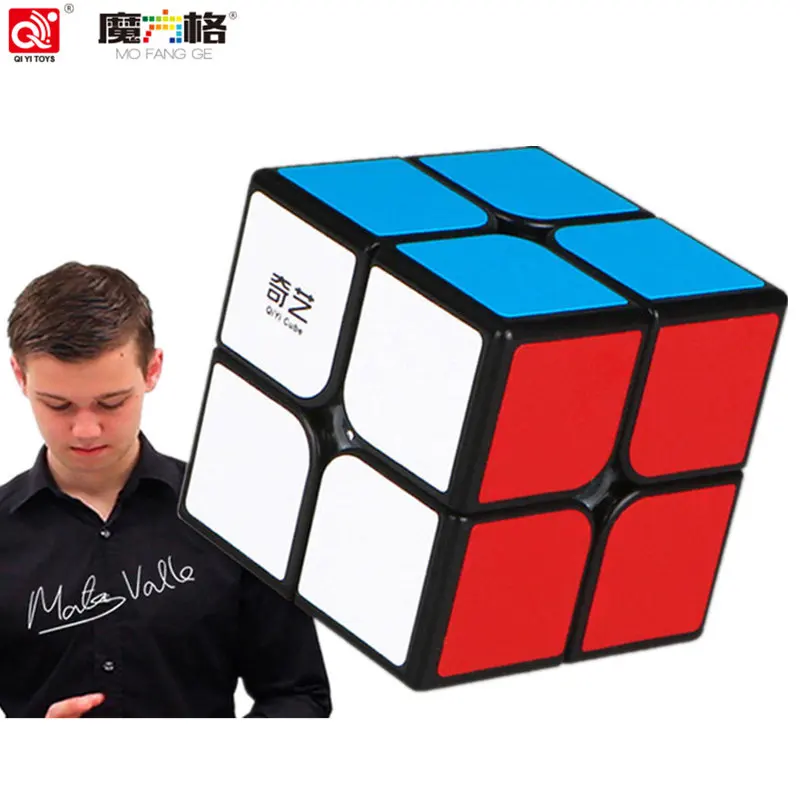

Qiyi cube 2X2 magic cube 2 by 2 cube 50mm speed pocket sticker puzzle cube professional educational toys for children