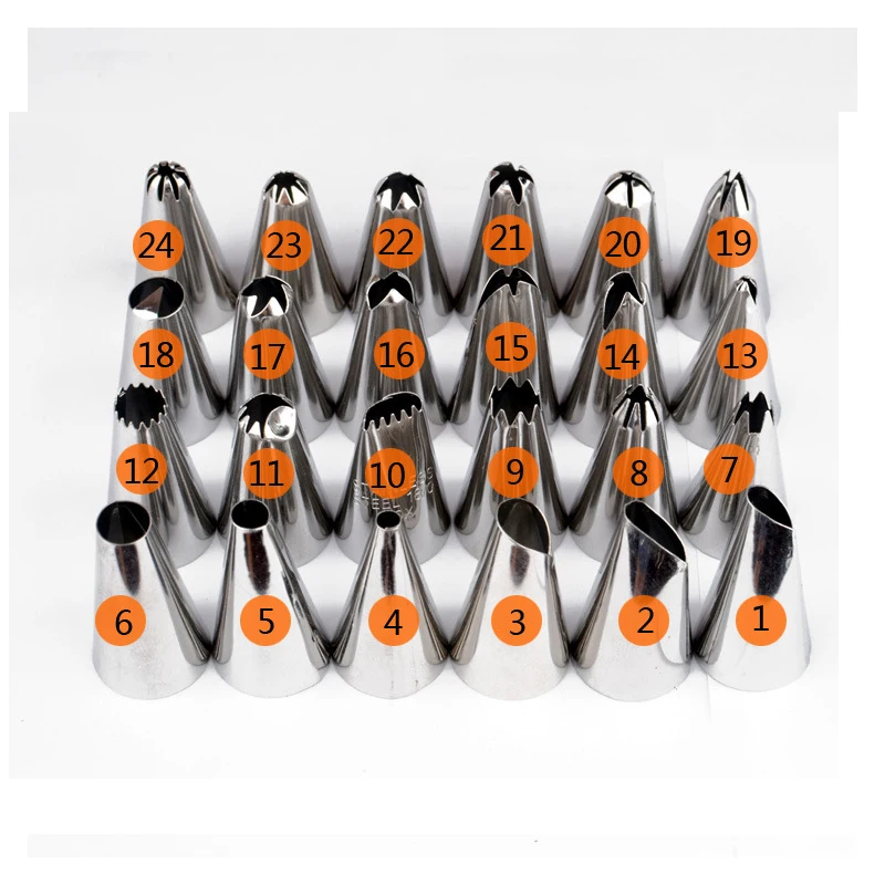 24pcs Rose Flowers Nozzles With Minibox Cake Decorating Tools Creative