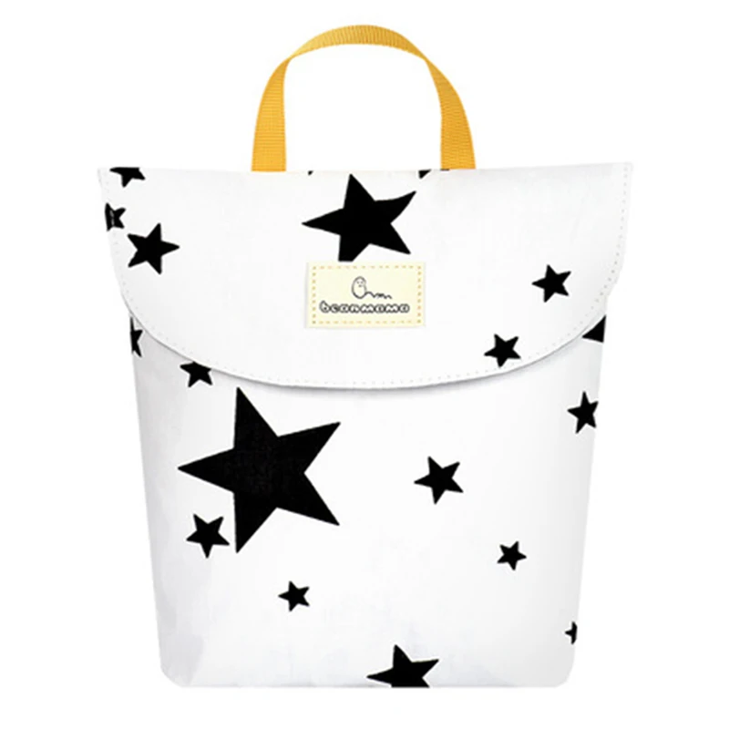 Мумия материнства Подгузники Сумки для детских подгузников сумка большой емкости хлопок мать Портативная сумка для кормления сумка для хранения подгузников - Цвет: Star white