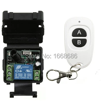 

NEW DC12V 1 CH  RF Wireless Mini Switch Relay Receiver Remote Controllers For Light switch With White Waterproof Transmitter