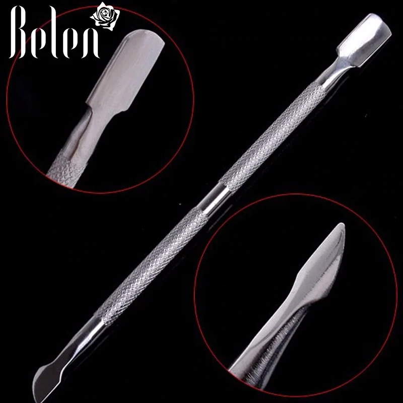 

Belen 1pcs Stainless Steel Cuticle Nail Pusher Spoon Remover Finger Dead Skin Push Manicure Pedicure Care Tool Cuticle Pushers