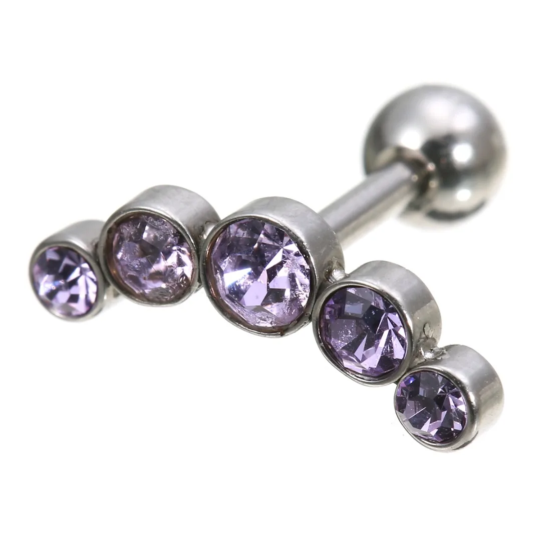 1PC Surgical Steel CZ Crystal Tragus Barbell Stud Cartilage Helix Upper Ear Stud Earring Women Body Piercing Jewelry Shellhard