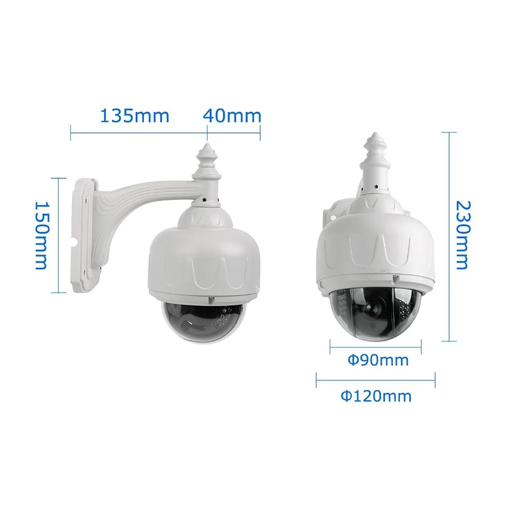 Беспроводная скоростная купольная IP камера LOFAM 720P МП Wi Fi PTZ 5 кратный зум объектив 4