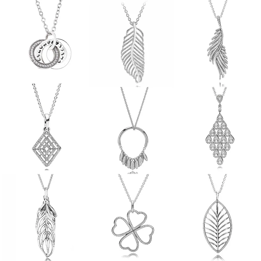

Light as a Majestic Feather Cascading Glamour Floating Grains Necklace For Women Pandora Jewelry 925 Sterling Silver Necklace
