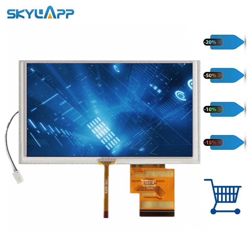 Skylarpu 6.2 inch LCD screen for Hannstar HSD062IDW1 A00 GPS display Screen with Touch screen