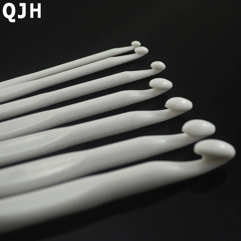 QJH бренд 7 шт 3,0 мм-9,0 мм цвет белый пластиковые спицы аксессуары для вязания крючком вязальные иглы, швейные инструменты
