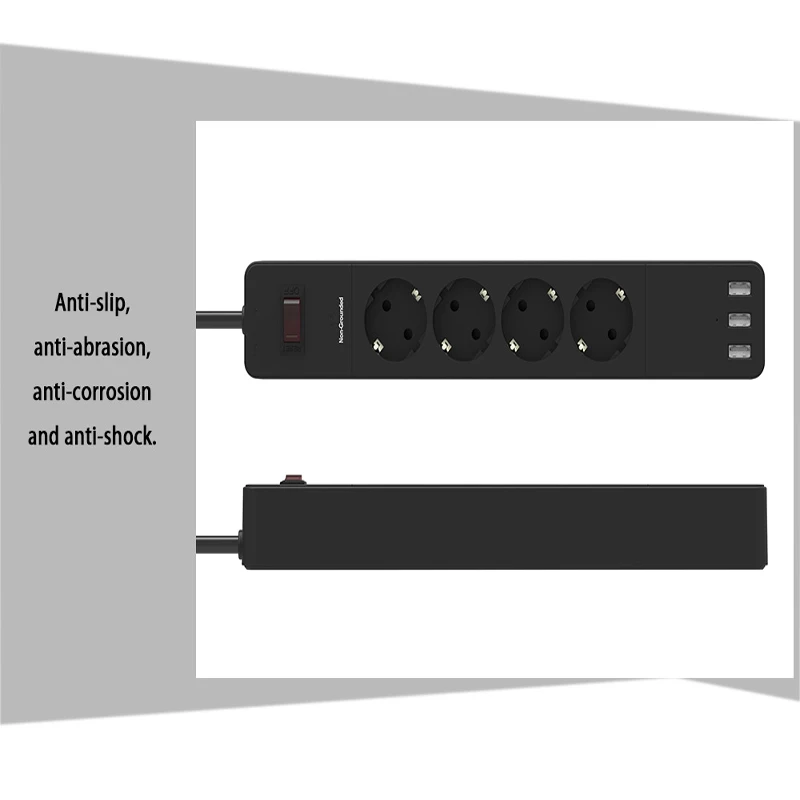 Smart ЕС электрическая штепсельная розетка удлинитель 4 AC силовые розетки полосы с 3 порты USB зарядное устройство Защита от перенапряжения