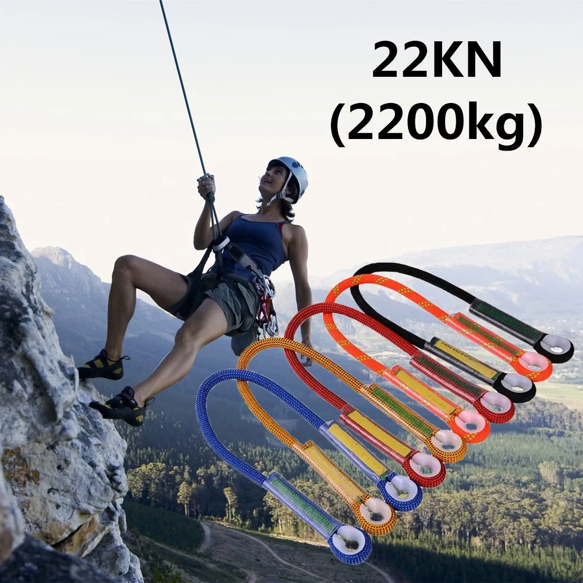 

120cm Climbing Rope Lifting Sling Rappelling Mountaineering Rescue Prusik Loop for Rock Climbing Arborist Tree Surgery Rigging