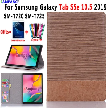 

Case for Samsung Galaxy Tab S5e 10.5 Smart Case Cover T720 T725 SM-T720 SM-T725 Funda Book Flip Style Leather + Screen Protector